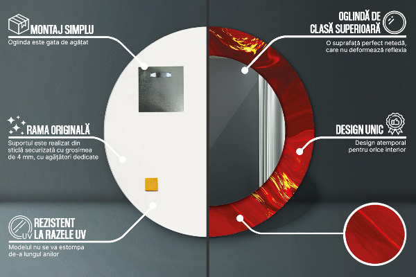 Okrasno ogledalo Rdeči marmor