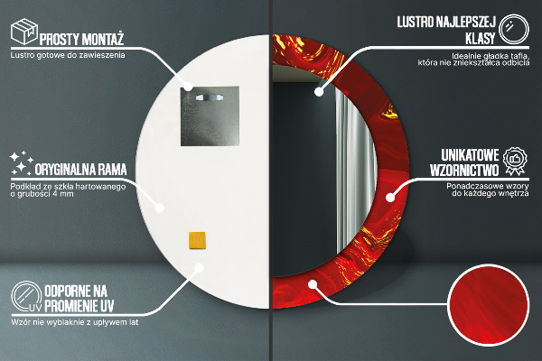 Okrasno ogledalo Rdeči marmor