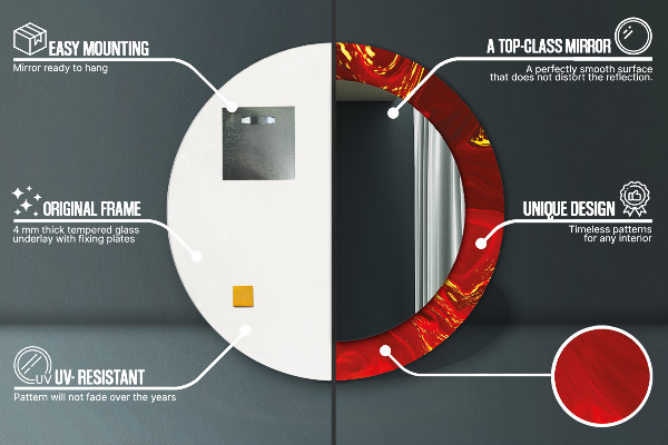 Okrasno ogledalo Rdeči marmor