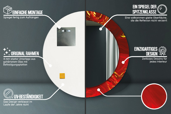 Okrasno ogledalo Rdeči marmor