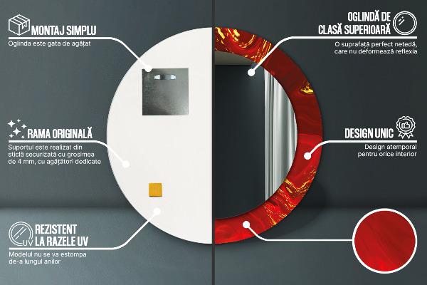 Okrasno ogledalo Rdeči marmor