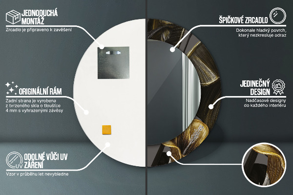 Ogledalo z okrasnim okvirjem Cvetje hibiskusa