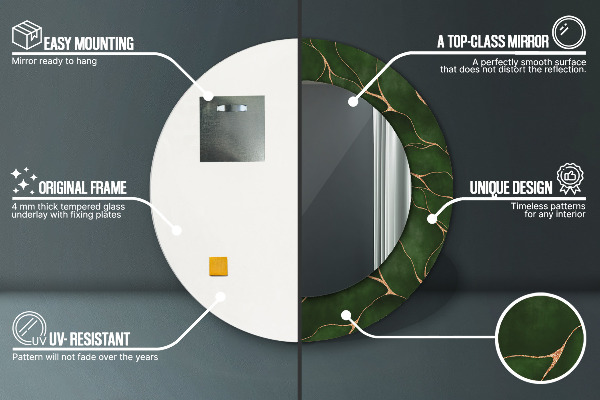 Ogledalo s potiskanim okvirjem Abstraktni list