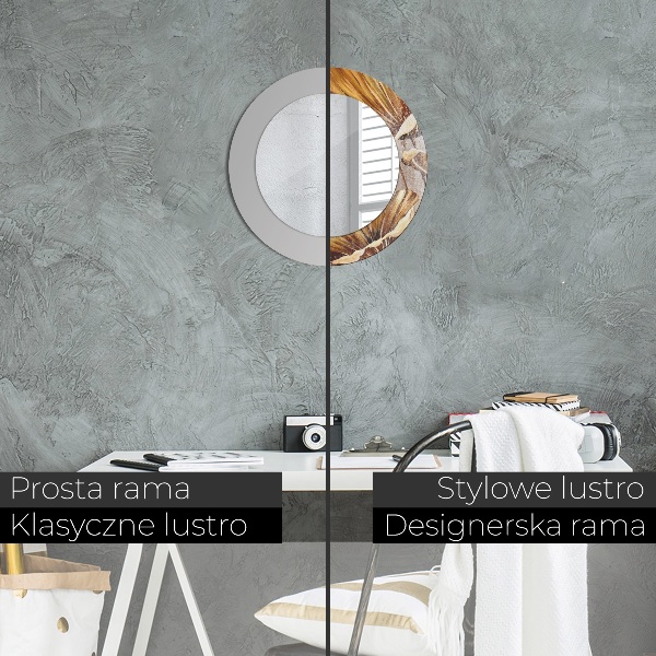 Ogledalo s potiskanim okvirjem Zlati listi