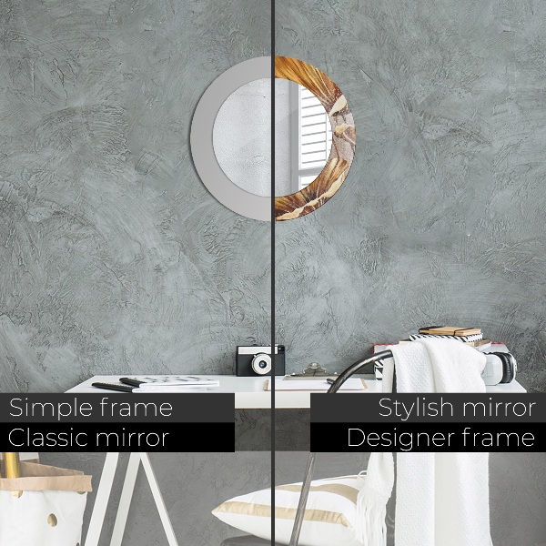 Ogledalo s potiskanim okvirjem Zlati listi