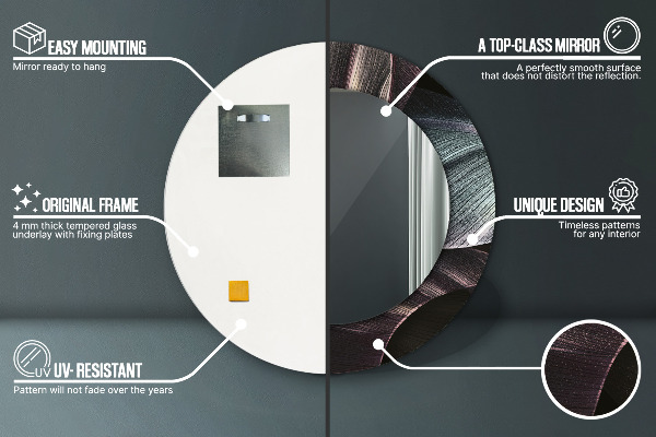 Ogledalo z okrasnim okvirjem Temni tropski listi