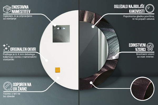 Ogledalo z okrasnim okvirjem Temni tropski listi