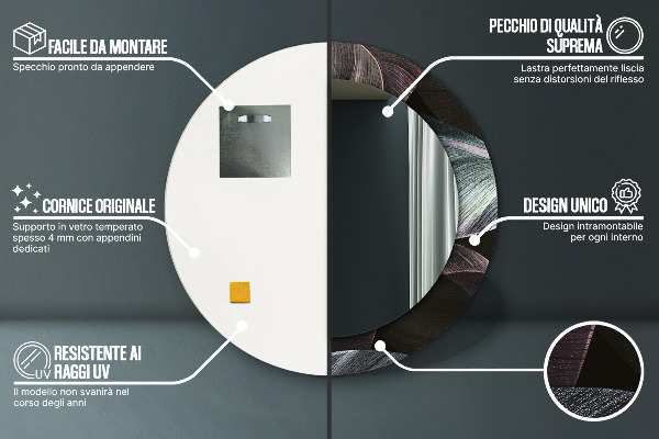 Ogledalo z okrasnim okvirjem Temni tropski listi