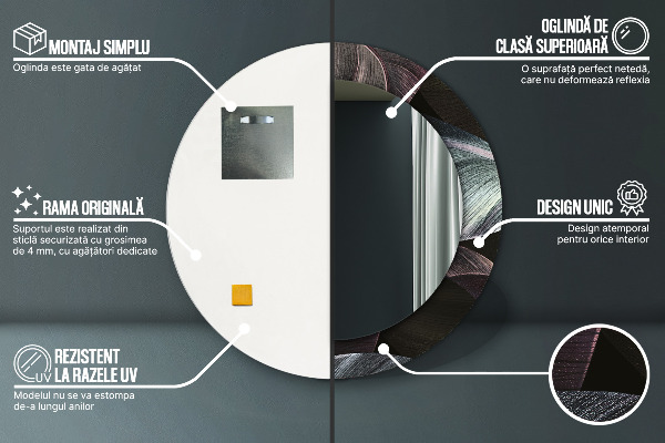 Ogledalo z okrasnim okvirjem Temni tropski listi