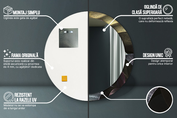 Ogledalo z okrasnim okvirjem Temni tropski listi