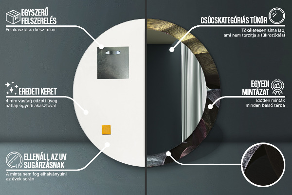 Ogledalo z okrasnim okvirjem Temni tropski listi