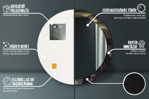 Ogledalo z okrasnim okvirjem Temni tropski listi