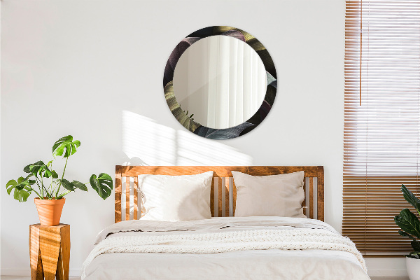 Ogledalo z okrasnim okvirjem Temni tropski listi