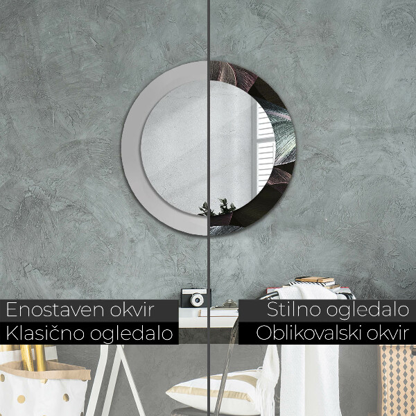 Ogledalo z okrasnim okvirjem Temni tropski listi