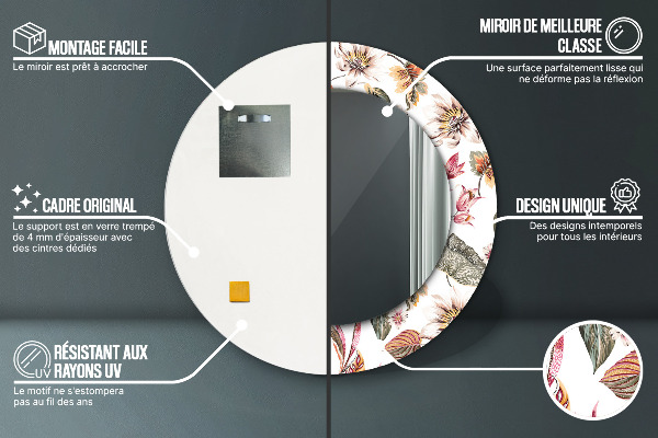 Ogledalo z okrasnim okvirjem Vintage cvetje