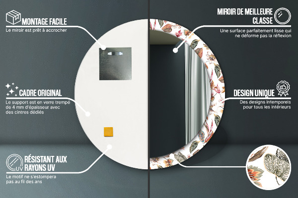 Ogledalo z okrasnim okvirjem Vintage cvetje