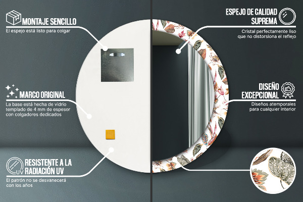 Ogledalo z okrasnim okvirjem Vintage cvetje