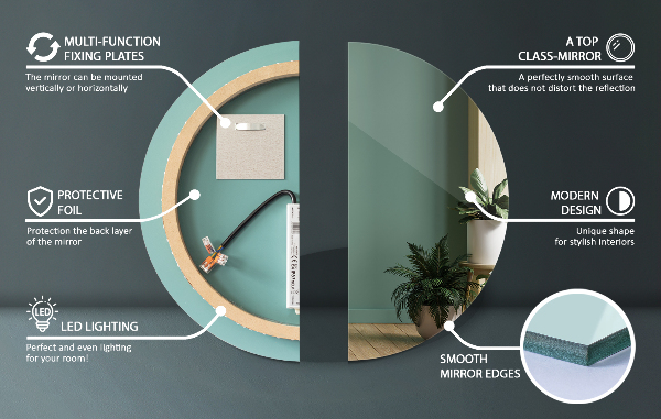 Okroglo ogledalo za kopalnico z led osvetlitvijo 40 cm