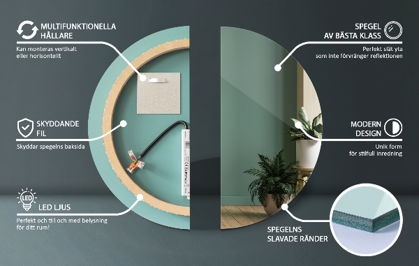 Okroglo led ogledalo za kopalnico 90 cm