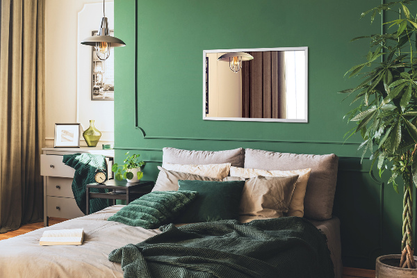 Pravokotno ogledalo bel okvir 70x50 cm