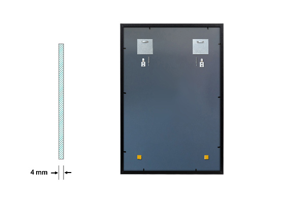 Pravokotno ogledalo kopalnica s crnim okvirom 100x70 cm