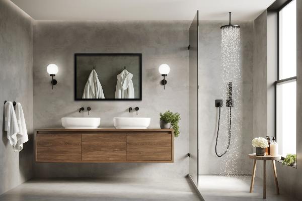 Pravokotno ogledalo za predsobo s crnim okvirom 100x70 cm