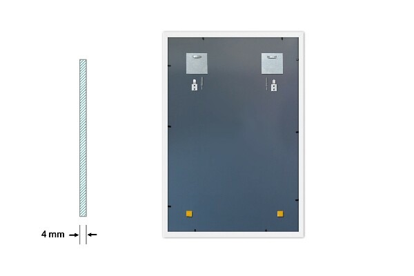 Pravokotno ogledalo za dnevno sobo bel okvir 70x50 cm