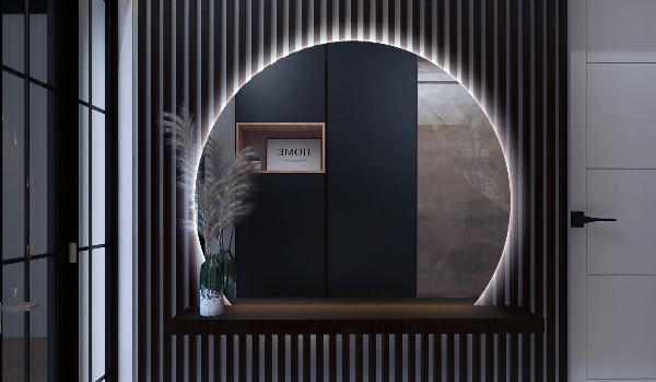 Polkrožno original led ogledalo 84x100 cm