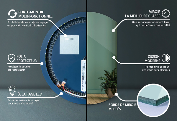 Polkrožno original led ogledalo 84x100 cm