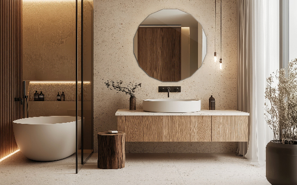 Geometrijsko ogledalo izvirne oblike 50x50 cm