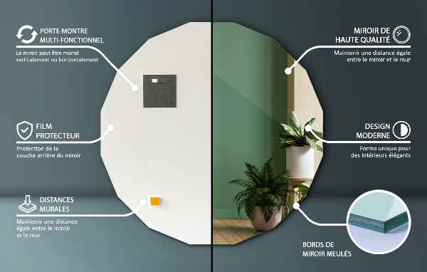 Poligonalno ogledalo edinstvene oblike 60x60 cm