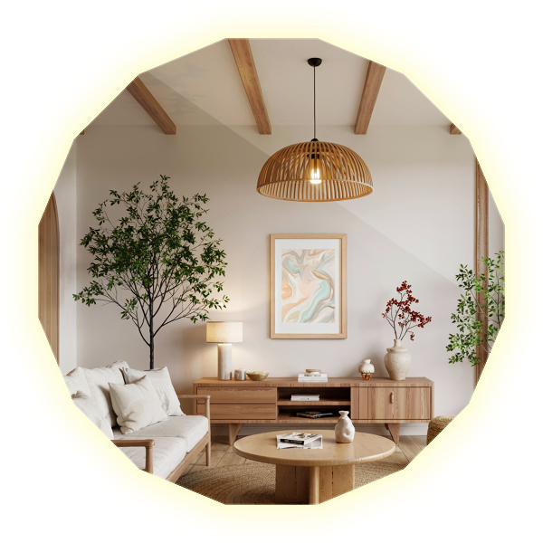 LED poligonalno ogledalo 80x80 cm