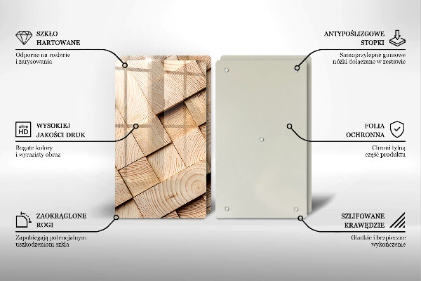 Zaščitna plošča za štedilnik Leseni kvadrati