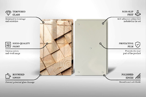 Zaščitna plošča za štedilnik Leseni kvadrati