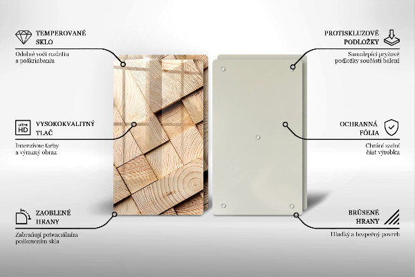 Zaščitna plošča za štedilnik Leseni kvadrati