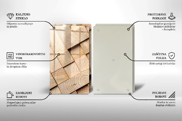 Zaščitna plošča za štedilnik Leseni kvadrati