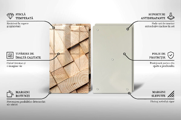 Zaščitna plošča za štedilnik Leseni kvadrati