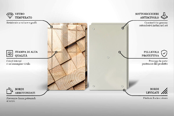 Zaščitna plošča za štedilnik Leseni kvadrati