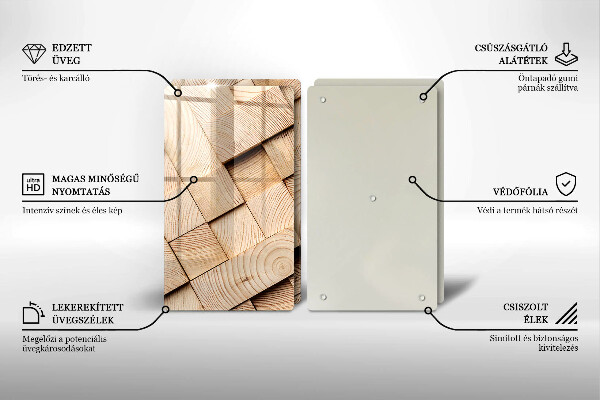Zaščitna plošča za štedilnik Leseni kvadrati