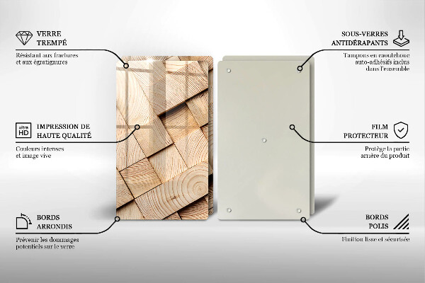 Zaščitna plošča za štedilnik Leseni kvadrati