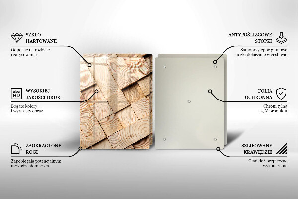 Zaščitna plošča za štedilnik Leseni kvadrati