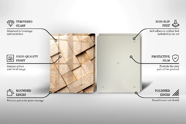 Zaščitna plošča za štedilnik Leseni kvadrati