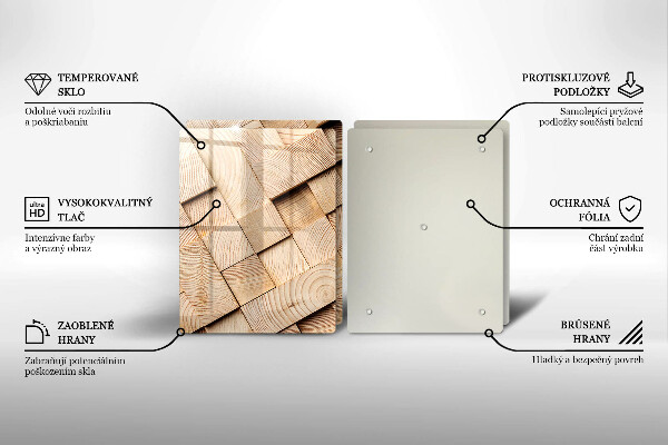 Zaščitna plošča za štedilnik Leseni kvadrati