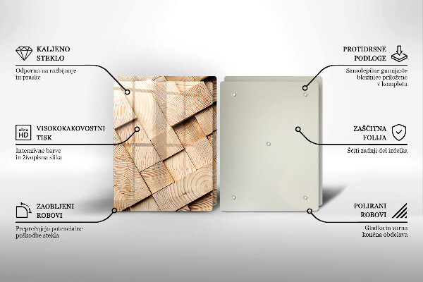 Zaščitna plošča za štedilnik Leseni kvadrati