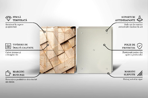 Zaščitna plošča za štedilnik Leseni kvadrati