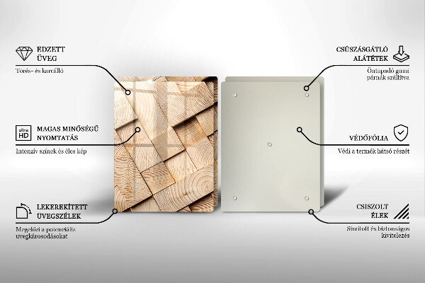 Zaščitna plošča za štedilnik Leseni kvadrati