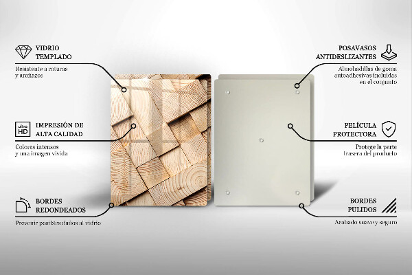 Zaščitna plošča za štedilnik Leseni kvadrati