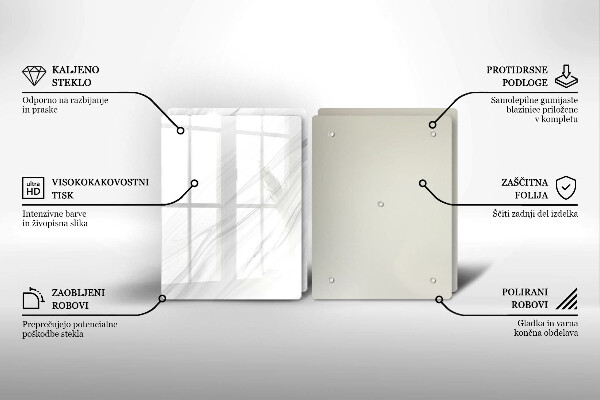 Zaščitna plošča za štedilnik Nežen marmor