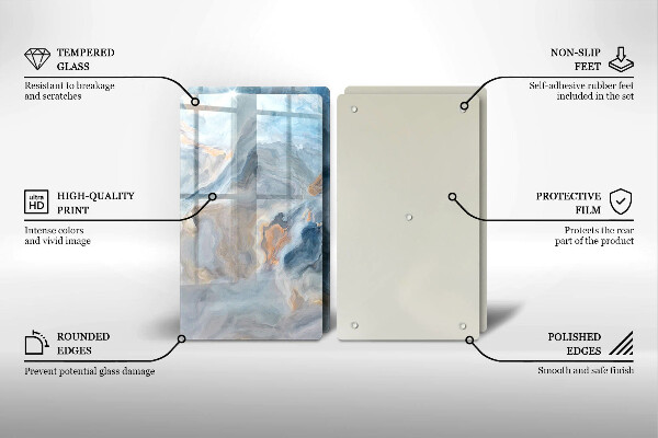 Zaščitna plošča za štedilnik Tekstura marmorja