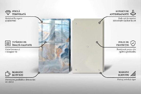 Zaščitna plošča za štedilnik Tekstura marmorja